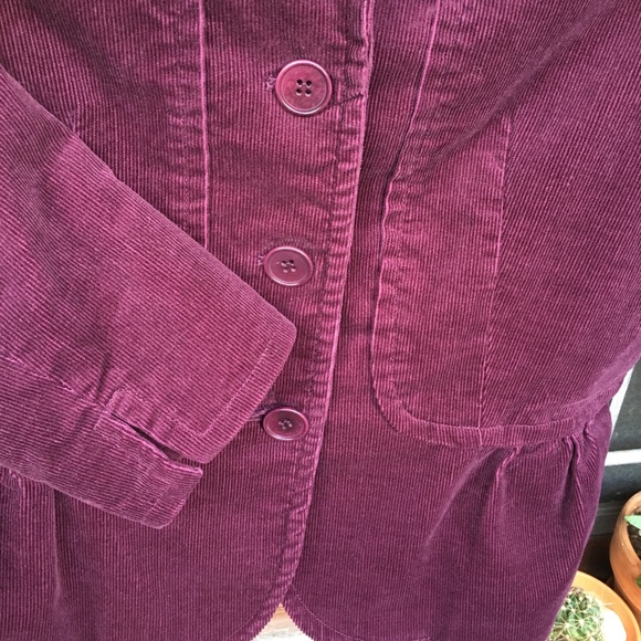 Talbots petites corduroy burgundy blazer size 4P - Picture 3 of 7